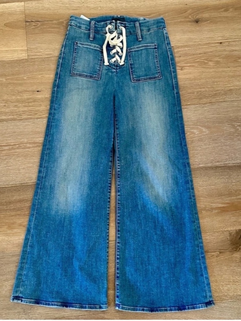 MOTHER Lace Up Roller Crop Jeans